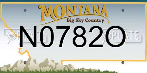 N0782O Montana License Plate
