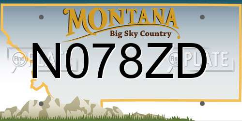 N078ZD Montana License Plate