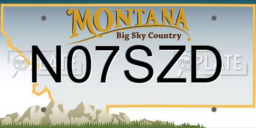 N07SZD Montana License Plate