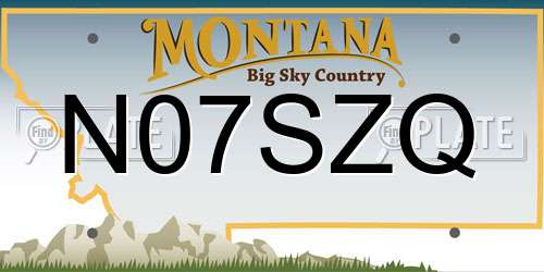 N07SZQ Montana License Plate