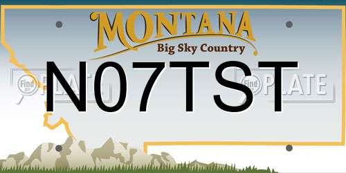 N07TST Montana License Plate