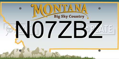 N07ZBZ Montana License Plate