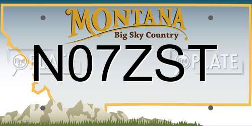N07ZST Montana License Plate