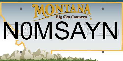 N0MSAYN Montana License Plate