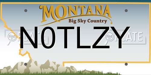 N0TLZY Montana License Plate