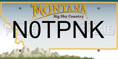N0TPNK Montana License Plate