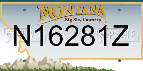 N16281Z Montana License Plate