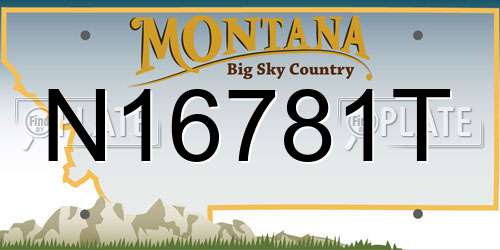 N16781T Montana License Plate