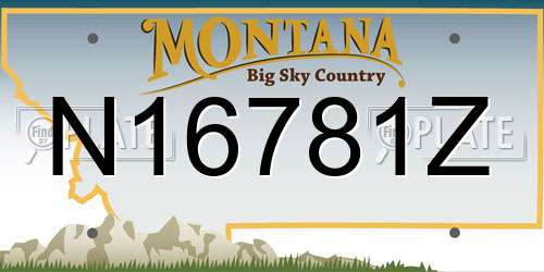 N16781Z Montana License Plate