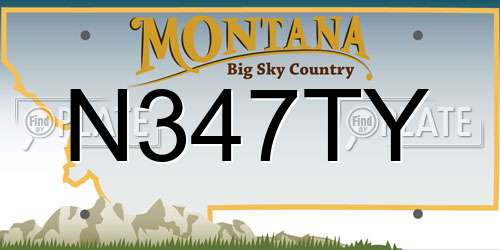 N347TY Montana License Plate