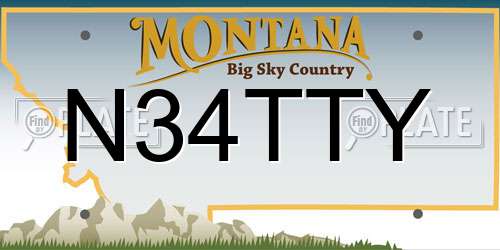 N34TTY Montana License Plate