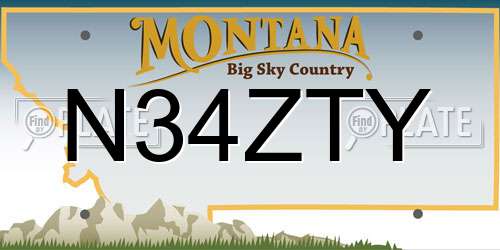 N34ZTY Montana License Plate