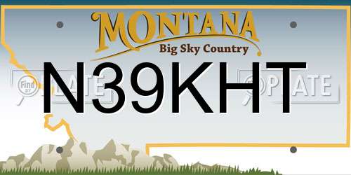 N39KHT Montana License Plate