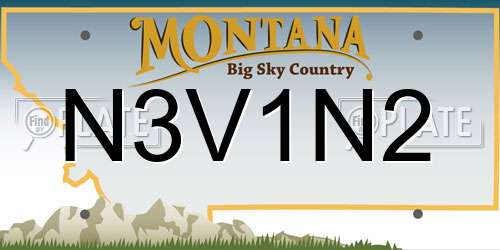 N3V1N2 Montana License Plate