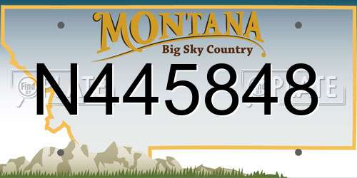 N445848 Montana License Plate