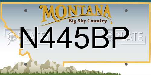 N445BP Montana License Plate