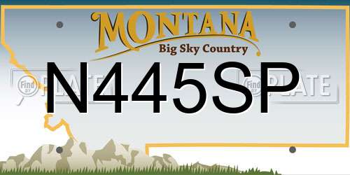 N445SP Montana License Plate