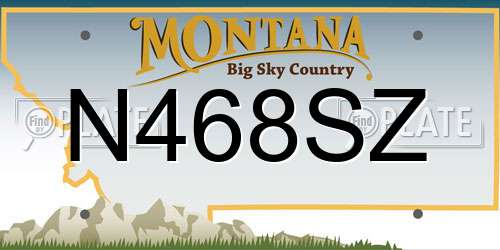 N468SZ Montana License Plate