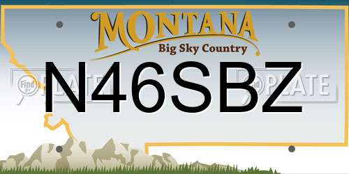 N46SBZ Montana License Plate