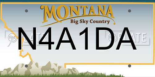 N4A1DA Montana License Plate