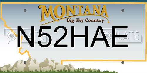 N52HAE Montana License Plate