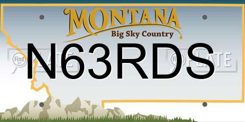 N63RDS Montana License Plate
