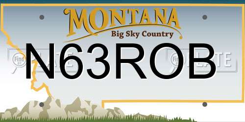N63ROB Montana License Plate