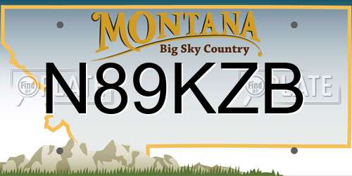 N89KZB Montana License Plate