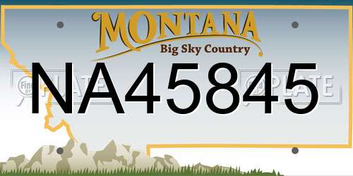 NA45845 Montana License Plate