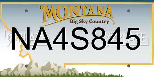 NA4S845 Montana License Plate