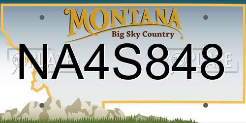 NA4S848 Montana License Plate