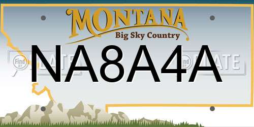 NA8A4A Montana License Plate