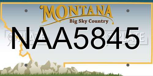 NAA5845 Montana License Plate