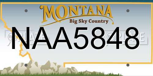 NAA5848 Montana License Plate