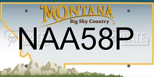 NAA58P Montana License Plate
