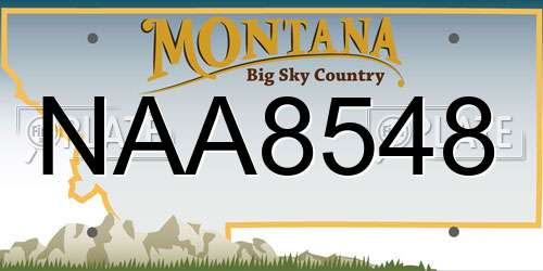 NAA8548 Montana License Plate