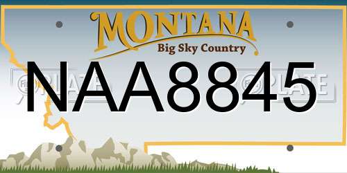 NAA8845 Montana License Plate
