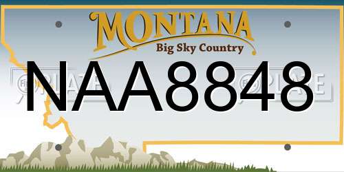 NAA8848 Montana License Plate