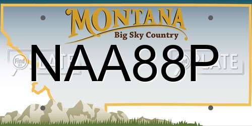 NAA88P Montana License Plate