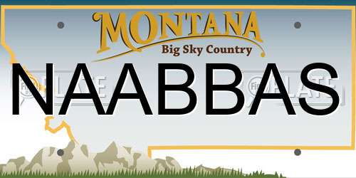 NAABBAS Montana License Plate