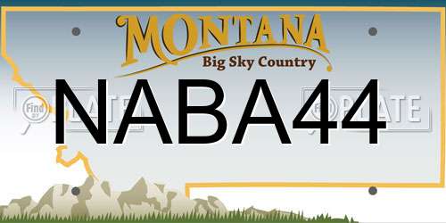NABA44 Montana License Plate
