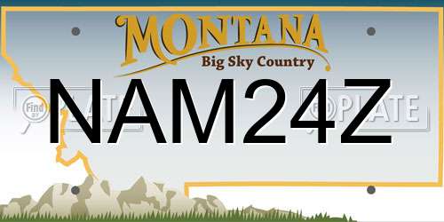 NAM24Z Montana License Plate