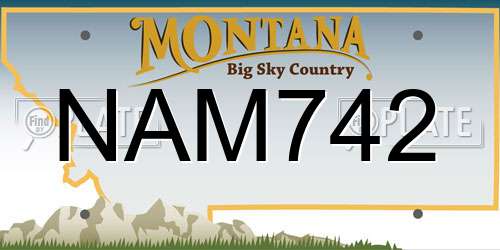 NAM742 Montana License Plate