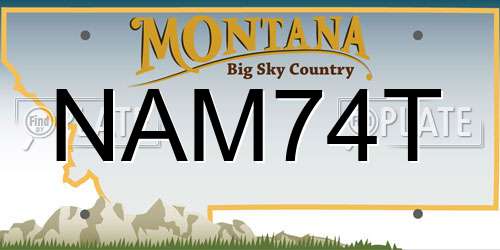 NAM74T Montana License Plate