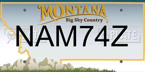 NAM74Z Montana License Plate