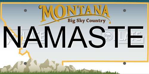NAMASTE Montana License Plate