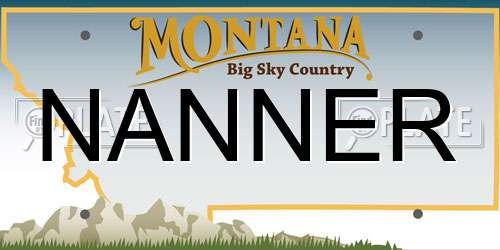 NANNER Montana License Plate