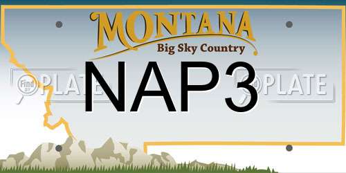 NAP3 Montana License Plate
