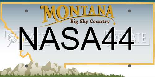 NASA44 Montana License Plate