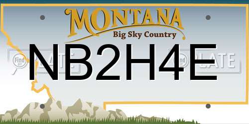 NB2H4E Montana License Plate